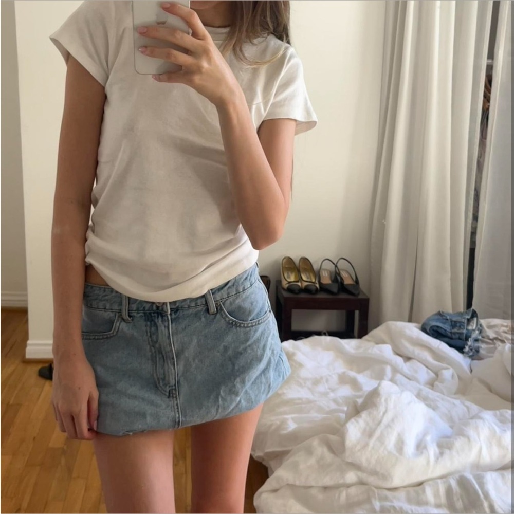 light denim/jean mini skirt